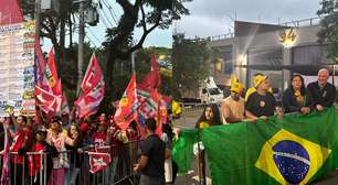 Apoiadores de Lula e Flávio Bolsonaro se aglomeram na frente da Band antes de debate; veja