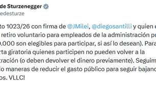 Milei anuncia plano para cortar mais 20 mil vagas no setor público argentino