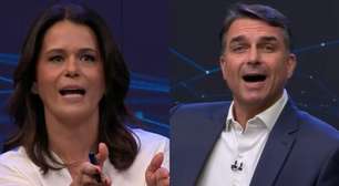 Adriana Araújo se irrita com Flávio Bolsonaro e exige respeito em debate: 'Me atenda'