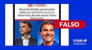 É falso que o governador eleito do Maranhão tenha declarado apoio a Flávio Bolsonaro