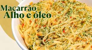 Macarrão alho e óleo simples, rápido e muito cremoso, uma refeição saborosa para a família