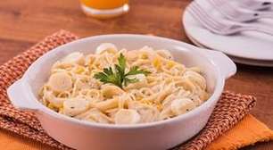 Vitarella destaca receita cremosa de macarrão com frango e milho
