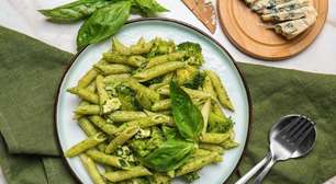 Penne integral ao molho pesto: almoço saudável, cremoso e cheio de sabor