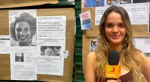Professora leva 'mega mural de notícias' para ato de Lula na Avenida Paulista