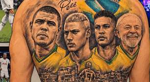 Richarlison faz homenagem e coloca Lula ao lado de Neymar em tatuagem gerada por IA