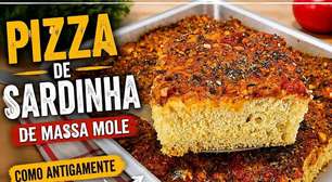 Pizza de sardinha prática com massa mole preparada do jeito tradicional, ideal para o lanche da família