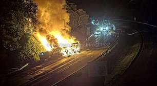 Acidente entre carretas provoca incêndio e interdita Rodoanel em SP; veja trecho afetado