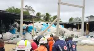 Marquise de empresa de reciclagem desaba e deixa duas mortas e três feridas em Salvador