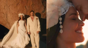Vestido de noiva com crochê feito pela avó, cerimônia íntima no Cariri paraibano e forró com fogueira: Juliette se casa com Kaique em casamento que une tradição nordestina e afeto de família