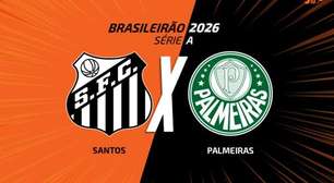 Santos x Palmeiras, AO VIVO, com a Voz do Esporte, às 18h