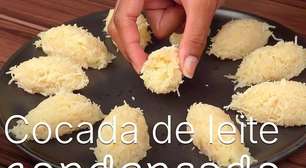 Cocada de leite condensado super fácil e deliciosa, crocante por fora e macia por dentro