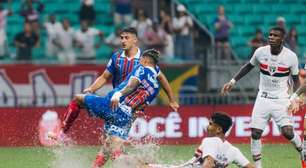Bahia vence o São Paulo, em Salvador, e cola no G6 do Brasileirão