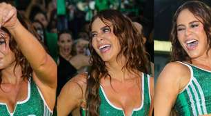 Paolla Oliveira elege look com pedrarias para ensaio na Imperatriz Leopoldinense a menos de 100 dias do Carnaval 2027: 'Samba já saiu'. Veja fotos da nova rainha de bateria da escola de Ramos
