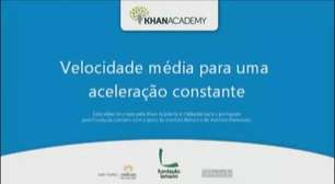 Velocidade média para uma aceleração constante