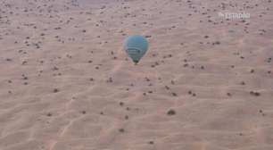 De balão, uma aventura pelo deserto de Dubai