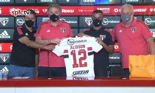 Alisson é apresentado e vestirá a camisa 12 do São Paulo: 'Vim para somar'