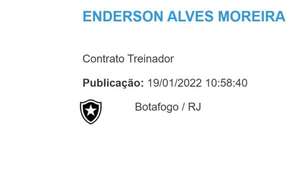 Novo contrato de Enderson Moreira com o Botafogo aparece no BID