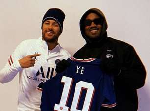Neymar encontra Kanye West e faz homenagem: "Lenda"