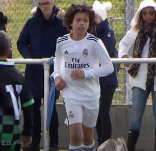 Filho de Marcelo marca gol pela base do Real Madrid e comemora à la Cristiano Ronaldo