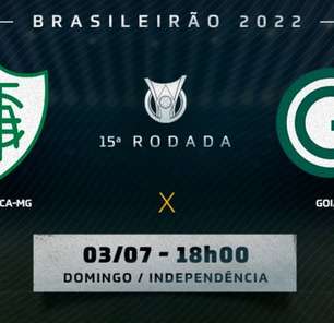 América-MG x Goiás. Onde assistir, prováveis times e desfalques