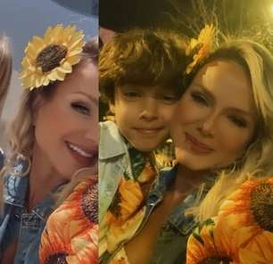 Eliana compartilha fotos com os filhos em festa julina da família
