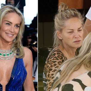 Sharon Stone é vista sem maquiagem após chamar a atenção em Cannes