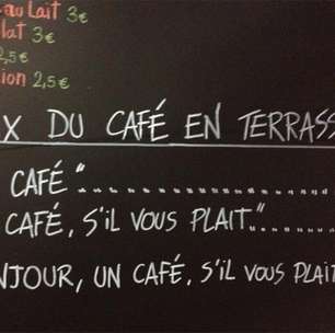 Café sem "bom dia" e "por favor" custa R$ 22 em bar francês