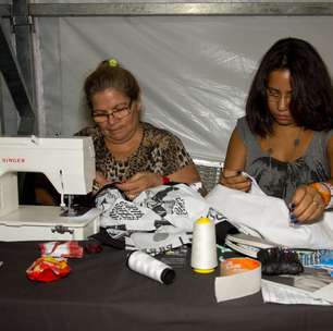 Costureiras fazem reparos de emergência no Fashion Rio
