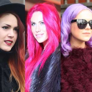 Divertidas! Fashionistas 'desfilam' cabelos coloridos em NY