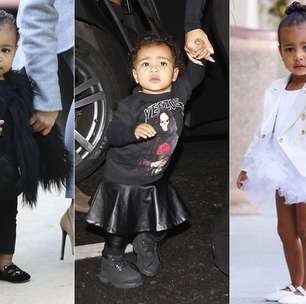 Filha de Kim, North West faz 2 anos com guarda-roupa de 20