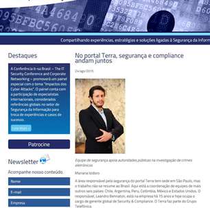 Leandro Bennaton, gerente de Security &amp; Compliance do Terra, é destaque no site da Itsa