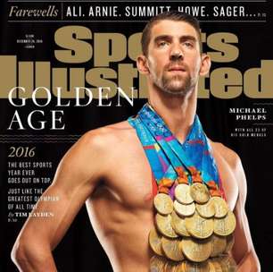 Phelps posa com todas suas medalhas olímpicas para revista