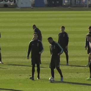 Champions League: Sorridente, Ronaldo treina com a Juve antes de enfrentar o Bayer