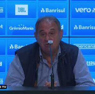 GRÊMIO: Denis Abrahão nega alívio após primeira vitória na Série B, mas vê equipe no bom caminho: "Antes nós criamos, mas a bola não entrou. Hoje tivemos as oportunidades e marcamos"