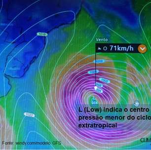 Grande ciclone extratropical agita o mar no Sul e no Sudeste