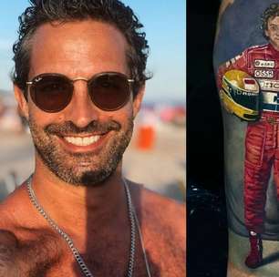 Ator Iran Malfitano faz tatuagem em homenagem a Ayrton Senna