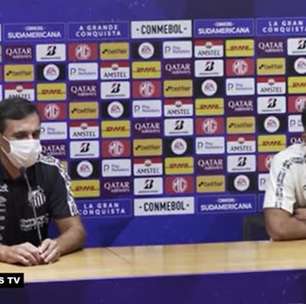 SANTOS: Marcos Leonardo destaca boa fase com gol no empate contra o Banfield-ARG e já vira a 'chavinha' para clássico contra o Palmeiras