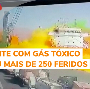 Vídeo mostra acidente com gás tóxico em porto da Jordânia