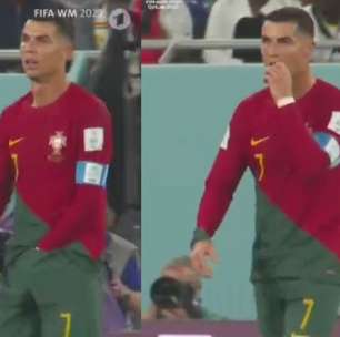 Cristiano Ronaldo pega 'lanche' dentro do calção e chama atenção dos torcedores; assista