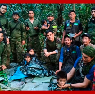 Veja o momento em que crianças há 40 dias na amazônia colombiana são resgatadas