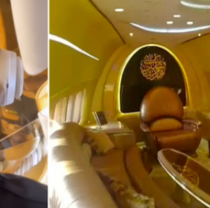 Jogador mostra interior de avião de R$ 1 bilhão folheado a ouro; vídeo