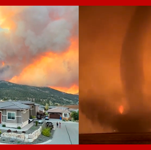 Tornado de fogo 'incrivelmente raro' é registrado por bombeiros em lago no Canadá