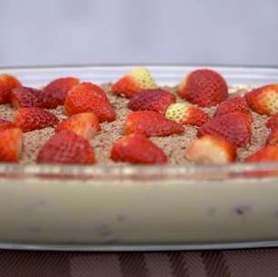 Creme de morango e chocolate branco