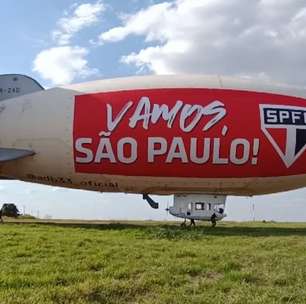 Dirigível do São Paulo sobrevoa cidades paulistas na véspera da final da Copa do Brasil