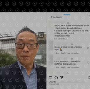 É falso que Caraguatatuba registrou 10 mil casos de mal súbito associados à vacina contra a Covid-19