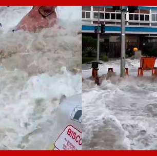 Ressaca atinge praias, assusta banhistas e invade ruas no RJ