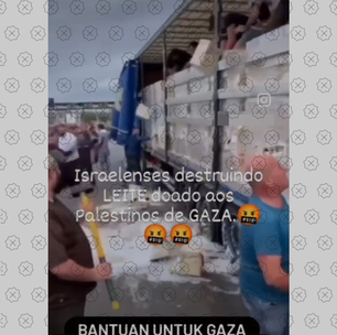 É falso que vídeo mostra israelenses descartando caixas de leite doadas à Faixa de Gaza