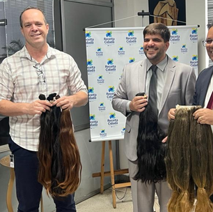 Receita Federal doa 300 kg de cabelo, que vão virar peruca para pessoas com câncer em Goiânia