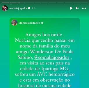 Ex-jogador de Fluminense e Botafogo, Somália é internado com AVC hemorrágico