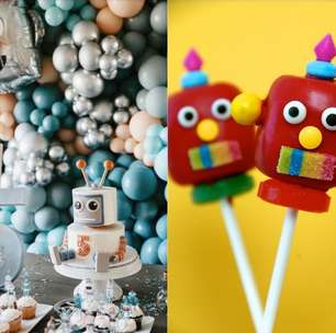 40 ideias de festa infantil decorada com robôs